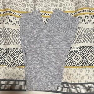White and Grey Striped Lululemon Align Leggings